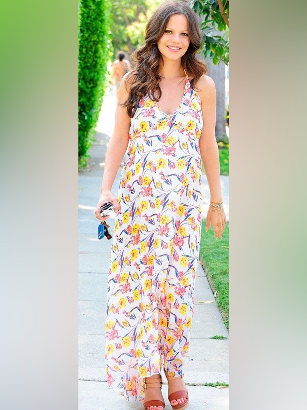 Yumi Kim Silk Floral Halter Tie Maxi Dress S
